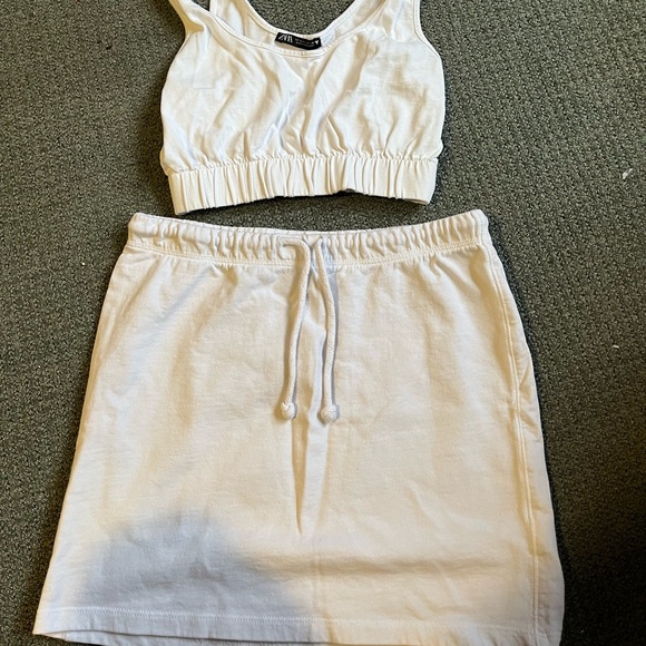 Zara Skirts Zara White Skirt And Top Set Poshmark